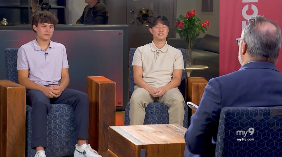 Two Futures Financials students being interviewed on a New York television segment