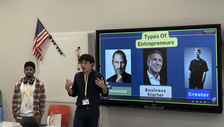 Futures Financials students leading a Teen Teach-In lesson on types of entrepreneurs