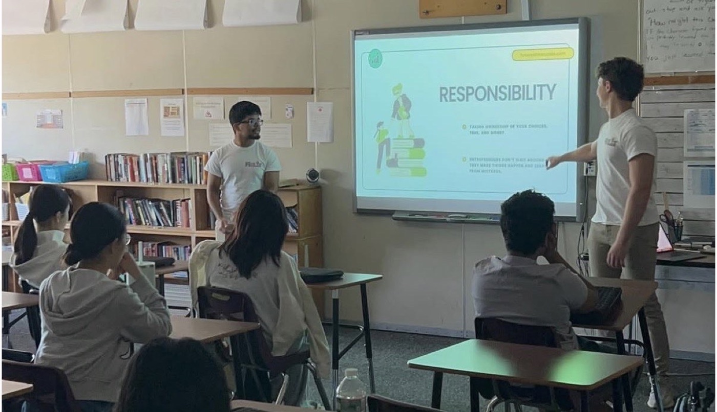Futures Financials volunteers presenting a lesson on responsibility